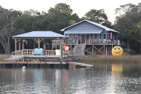 Smiley Face House 
20'x20' covered dock
28' x 20' floating dock with kayak ramp