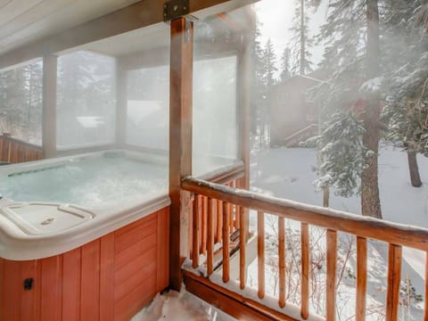 Semi-private hot tub just steps from back door, shared only with one other condo.