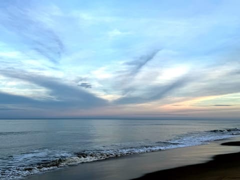 Beach nearby, sun loungers