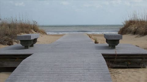 Beach nearby, sun loungers