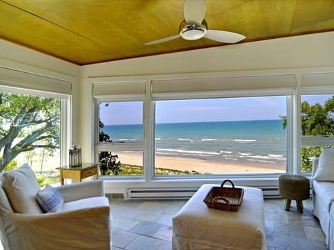 Stunning lake view from the cantilevered sun room