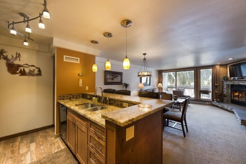 Kitchen renovated in 2017. Granite counters, tile floor, cabinets, & appliances.
