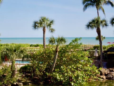 The warm Gulf waters are just steps from the condo!