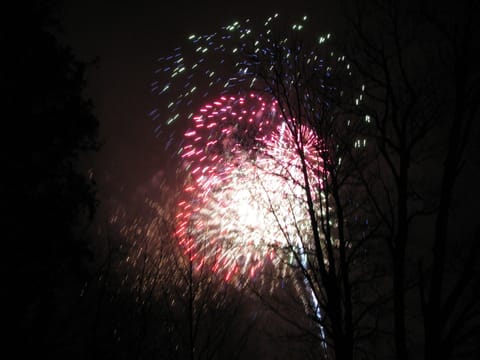 This is the view from your balcony of weekly winter fireworks.