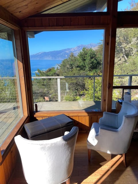 Cozy corner for reading or gazing out at the view.