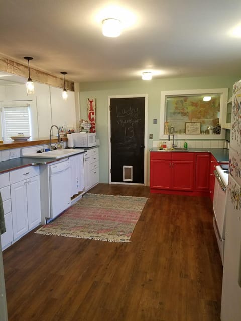 kitchen with two sinks