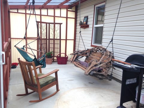 Hang out on the enclosed back porch.
