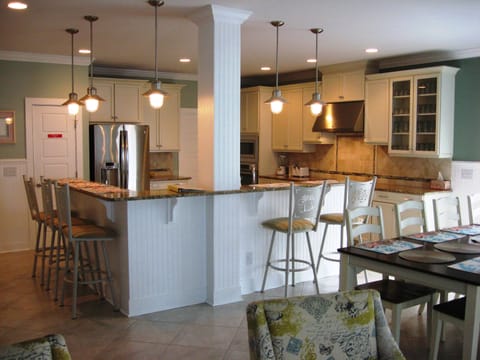 View of kitchen with bar area.