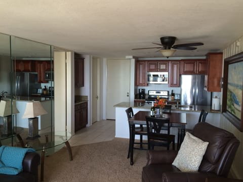 Living room and kitchen
