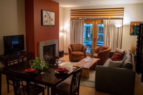 Bright, floor-to-ceiling windows.