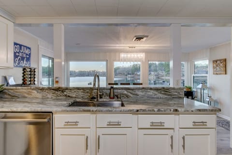 Gorgeous lake views from the kitchen.