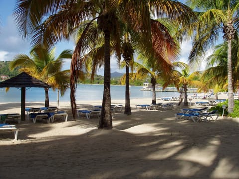 Sun loungers, beach towels