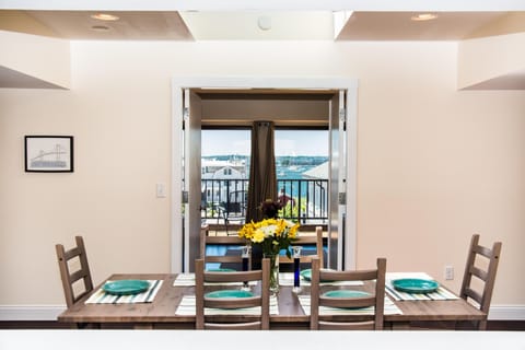 Enjoy views of Newport Harbor from the kitchen and dining room.