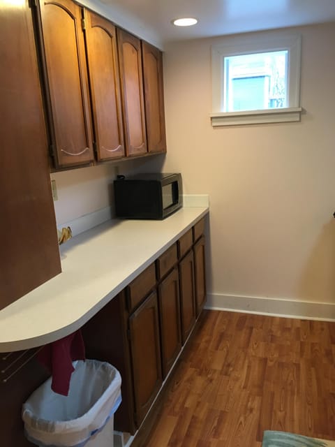Left side of kitchen-microwave. Coffee maker,.toaster and blender furnished