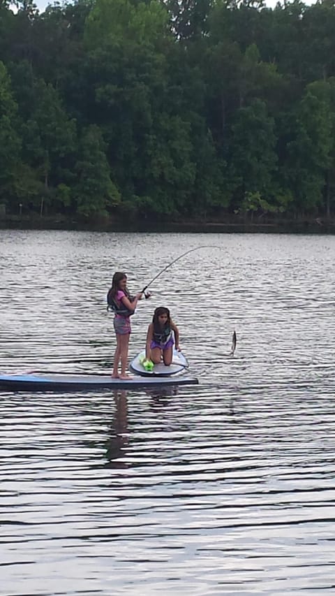 Fishing on the SUP in the cove