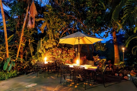 Outdoor Dining with Tiki Torches