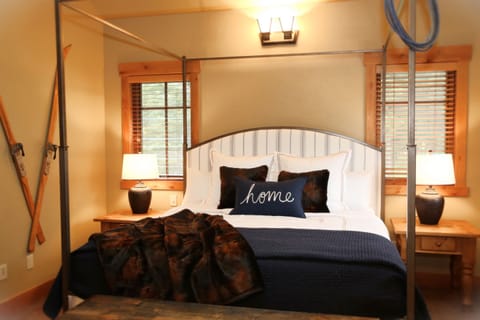 Guest house master bedroom. Beautiful canopy king bed with private bathroom.