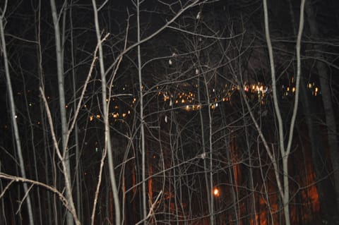 This is your view from the Hot Tub at night. Pigeon Forge Lights from the Mtn.