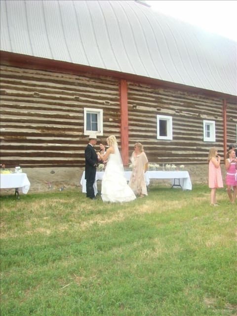 Outdoor banquet area