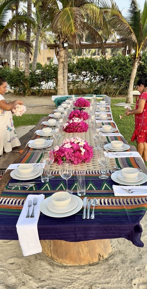 Outdoor banquet area