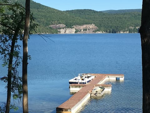 View from the deck.  Dock is located between the owner's two lots.