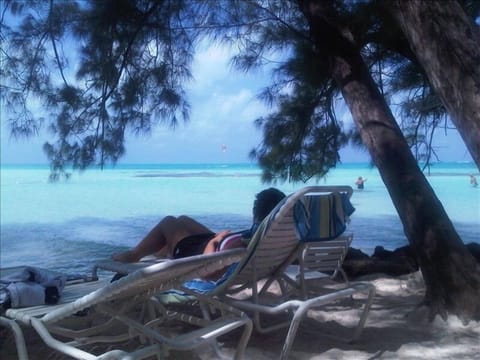 On the beach, beach towels