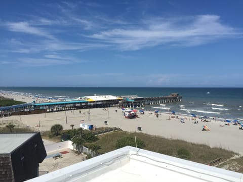 On the beach, sun loungers, beach towels