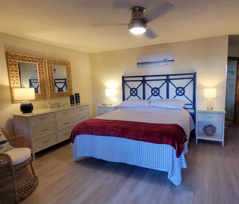 5 bedrooms, memory foam beds, iron/ironing board, travel crib