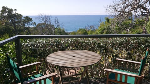 Dining on a sunny deck for whale watching