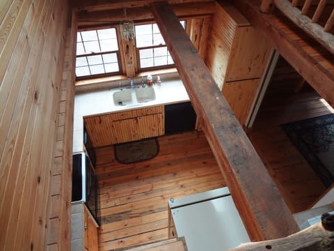 Main level kitchen, one of two kitchens in the cabin. Complete remodel 2018.
