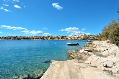 Beach nearby, sun loungers