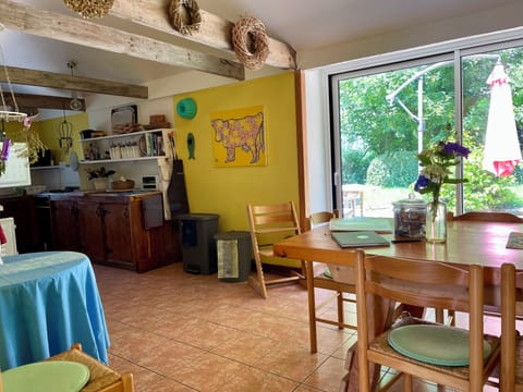 kitchen/dining room with "back door" to private garden