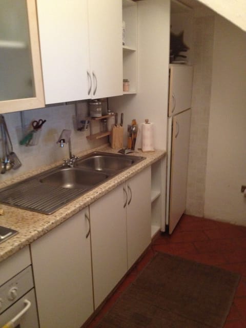 Fridge, oven, stovetop, coffee/tea maker