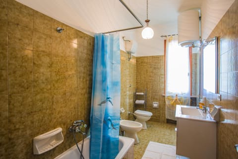 Combined shower/tub, hair dryer, bidet