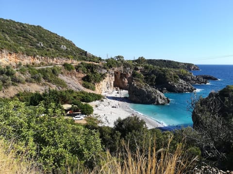 Beach nearby, sun loungers