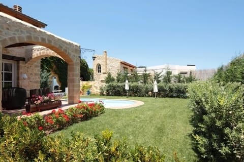 Our green garden with the villas