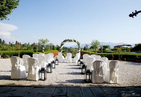 Outdoor banquet area