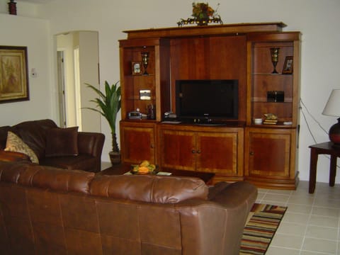 TV, DVD player, stereo