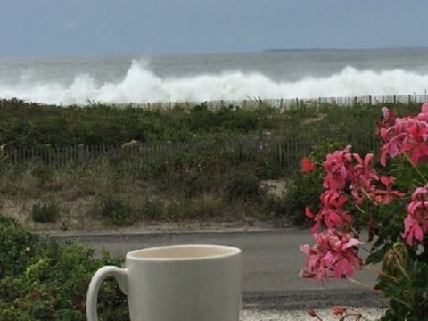 Morning Coffee w/ Waves on Front Deck