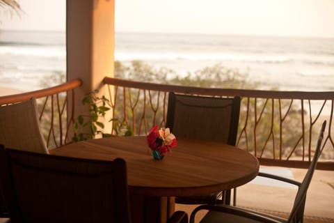 The view from the tropical wood dining table, Casa Oasis Troncones