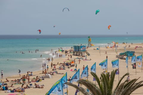 Beach nearby, sun loungers