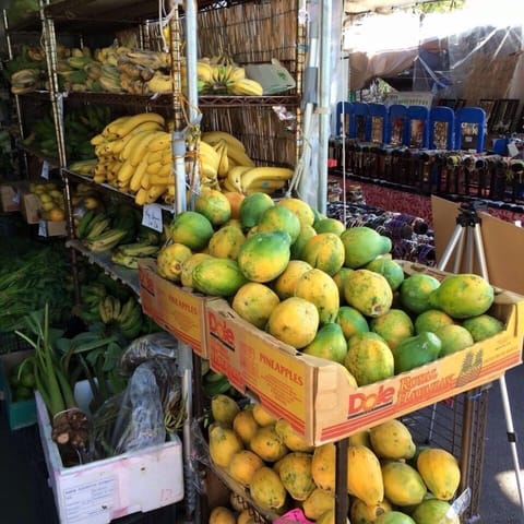 At the farmers market in Kailua. Great place to get fresh local produce.