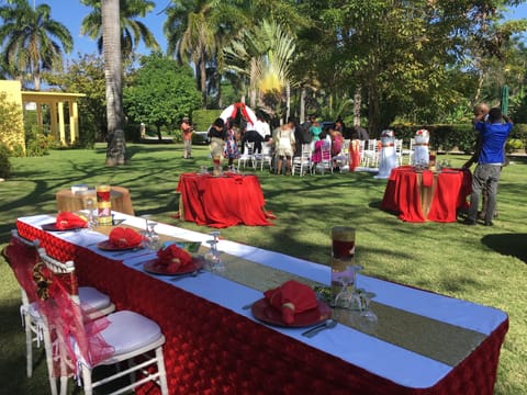 Outdoor banquet area