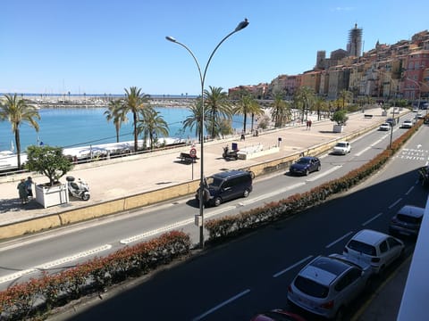 View of the old town and sablettes beach
