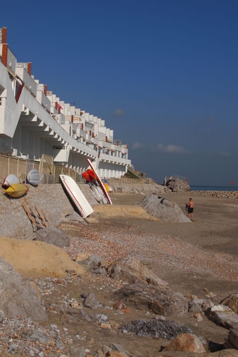 Beach nearby, sun loungers