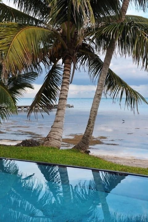 On the beach, sun loungers, beach towels