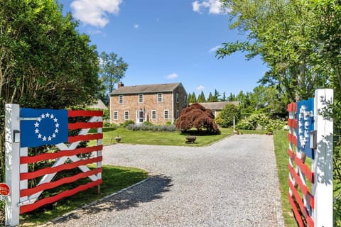 American Flag gates welcome you to the property