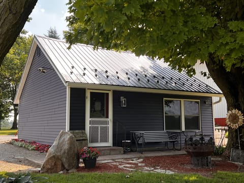 This is the 500 square-foot bunkhouse. With a living room bedroom & bathroom.