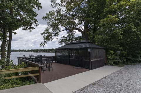 The new 756ft² deck & 12x20’ gazebo. Beautiful views for taking in Stone Lake.