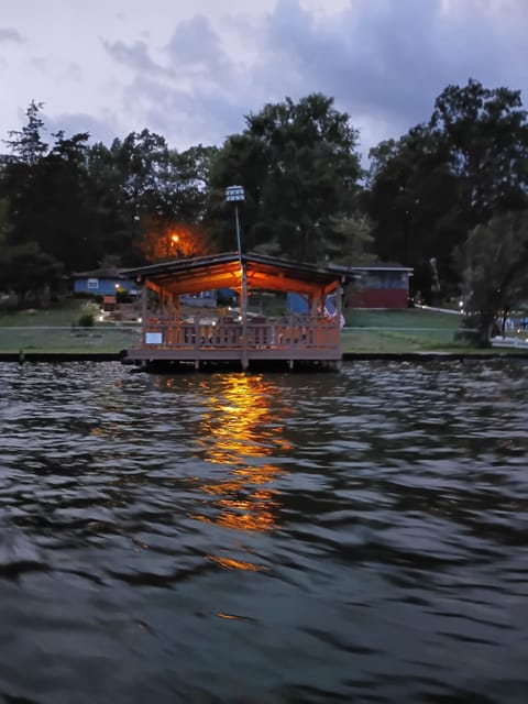 boat dock at dusk 